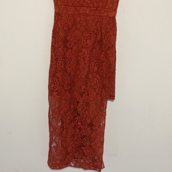 BCBG Formal Semi Formal Orange Lace Dress - Picture 3 of 8